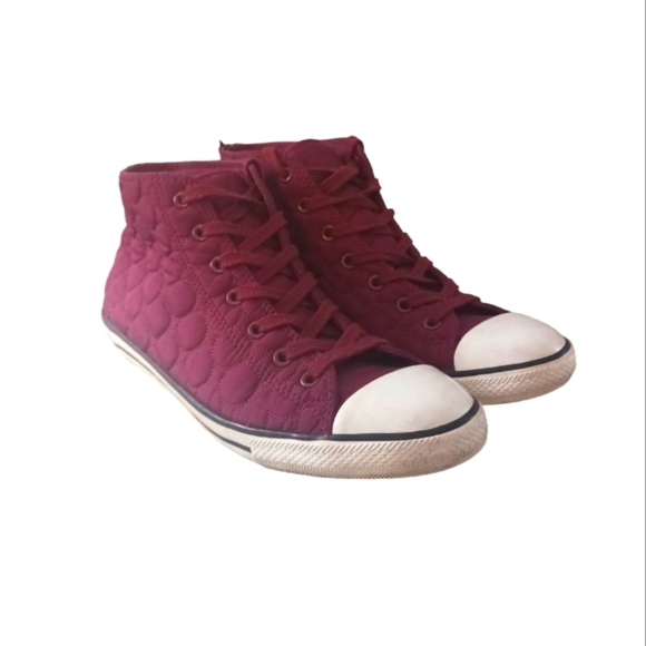 Converse Chuck Taylor Quilted Burgundy High Tops Men's size 8.5 - Picture 11 of 11